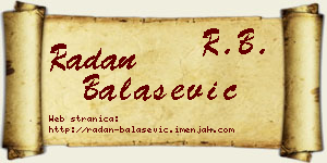 Radan Balašević vizit kartica